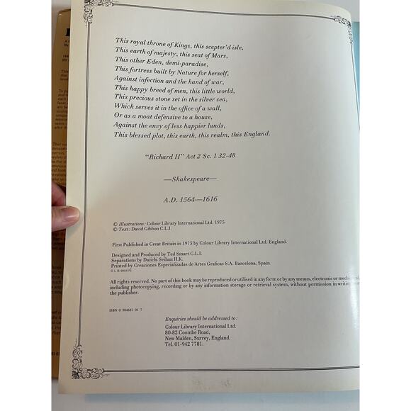 1975 England A Fortress Built By Nature By Ted Smart Hardcover DC - Picture 4 of 8